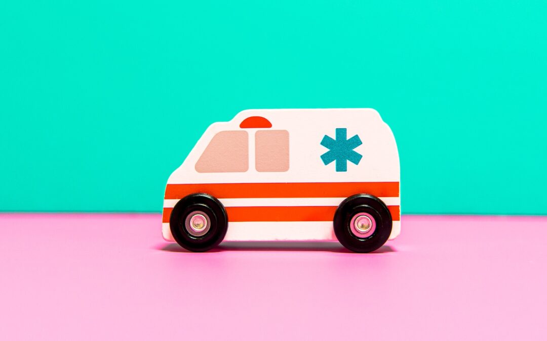 A toy ambulance to indicate emergency dentistry